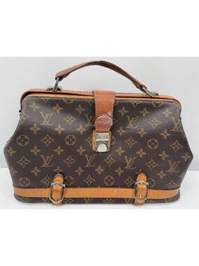 Vintage 80s LOUIS VUITTON LV Monogram Structured Doctors Bag Handbag Purse
